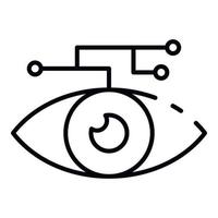 icono de ojo de aprendizaje artificial, estilo de esquema vector