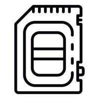 Sd card icon, outline style vector