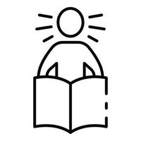 Read book learning icon, outline style vector