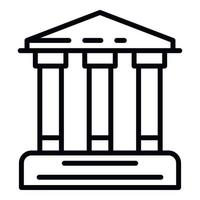 Bank building icon, outline style vector