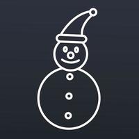 icono de muñeco de nieve, estilo de esquema vector