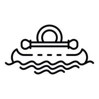 icono de natación en kayak, estilo de esquema vector