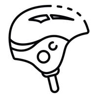 icono de piragüismo de casco, estilo de esquema vector