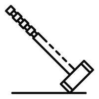 icono de croquet de mazo, estilo de esquema vector