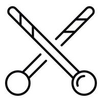 icono de deporte de croquet, estilo de esquema vector