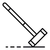 Croquet mallet icon, outline style vector