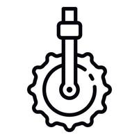 Pedal cog wheel icon, outline style vector