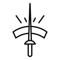 icono de espada de esgrima, estilo de esquema vector