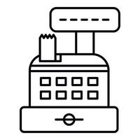 Cash register icon, outline style vector