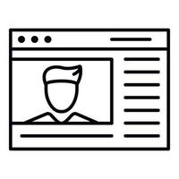 Webinar start page icon, outline style vector