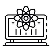 Computer learning icon, outline style vector