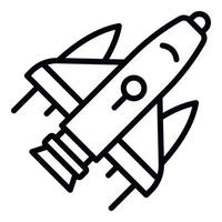 Spaceship icon, outline style vector