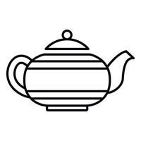 Old teapot icon, outline style vector