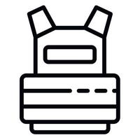 Bulletproof vest icon, outline style vector