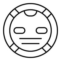 Robot vacuum cleaner icon, outline style vector