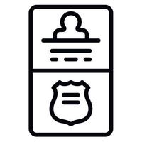 Id police card icon, outline style vector