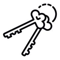 Police prison key icon, outline style vector