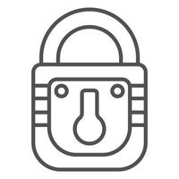 Padlock metal icon, outline style vector