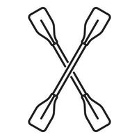 Kayak paddle icon, outline style vector