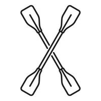 Kayak paddle icon, outline style vector