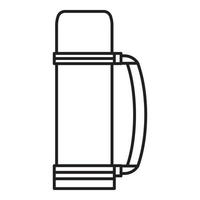 Thermos bottle icon, outline style vector