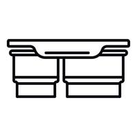 Double lunchbox icon, outline style vector