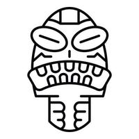 Angry tribal idol icon, outline style vector