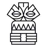 Wooden idol icon, outline style vector