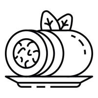 Spinach roll icon, outline style vector