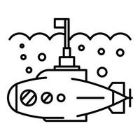 Submarine icon, outline style vector