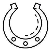 icono de herradura de metal, estilo de esquema vector