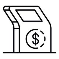 Payment kiosk stand icon, outline style vector