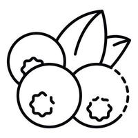 Fresh blueberry icon, outline style vector