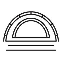 Camp tent icon, outline style vector