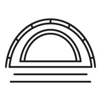 Camp tent icon, outline style vector