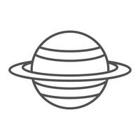 Saturn planet icon, outline style vector