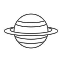 Saturn planet icon, outline style vector