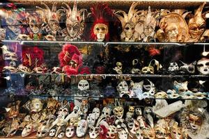 Venetian masks in store display in Venice, Italy. photo