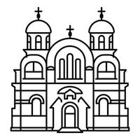 Christian temple icon, outline style vector