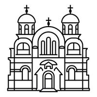 icono del templo cristiano, estilo de esquema vector