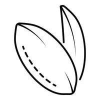 Peanut icon, outline style vector