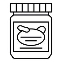 Peanut butter jar icon, outline style vector