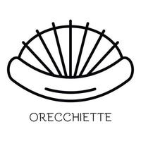 Orecchiette pasta icon, outline style vector