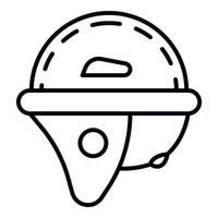 icono de casco de escalada, estilo de contorno vector