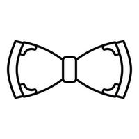 Hipster bow tie icon, outline style vector