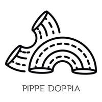 Pippe doppia icon, outline style vector