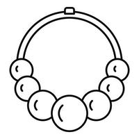 Romance necklace icon, outline style vector