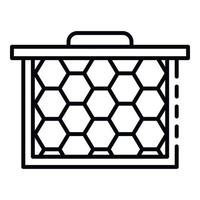 Honeycomb frame icon, outline style vector