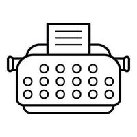 Typewriter machine icon, outline style vector