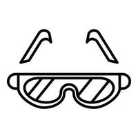 icono de gafas de sol de montaña, estilo de esquema vector